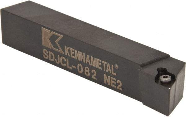 Kennametal - SDJC, Left Hand Cut, 3° Lead Angle, 1/2" Shank Height x 1/2" Shank Width, Neutral Rake Indexable Turning Toolholder - 3-1/2" OAL, DC..21.5. Insert Compatibility, Series Screw-On - Eagle Tool & Supply