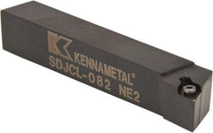 Kennametal - SDJC, Left Hand Cut, 3° Lead Angle, 1/2" Shank Height x 1/2" Shank Width, Neutral Rake Indexable Turning Toolholder - 3-1/2" OAL, DC..21.5. Insert Compatibility, Series Screw-On - Eagle Tool & Supply