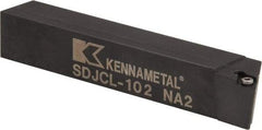 Kennametal - SDJC, Left Hand Cut, 3° Lead Angle, 5/8" Shank Height x 5/8" Shank Width, Neutral Rake Indexable Turning Toolholder - 4" OAL, DC..21.5. Insert Compatibility, Series Screw-On - Eagle Tool & Supply