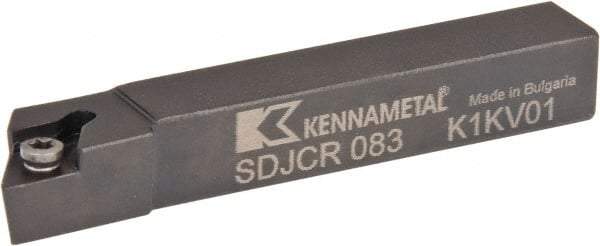 Kennametal - SDJC, Right Hand Cut, 3° Lead Angle, 1/2" Shank Height x 1/2" Shank Width, Neutral Rake Indexable Turning Toolholder - 3-1/2" OAL, DC..32.5. Insert Compatibility, Series Screw-On - Eagle Tool & Supply
