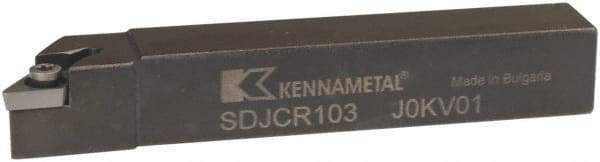 Kennametal - SDJC, Right Hand Cut, 3° Lead Angle, 5/8" Shank Height x 5/8" Shank Width, Neutral Rake Indexable Turning Toolholder - 4" OAL, DC..32.5. Insert Compatibility, Series Screw-On - Eagle Tool & Supply