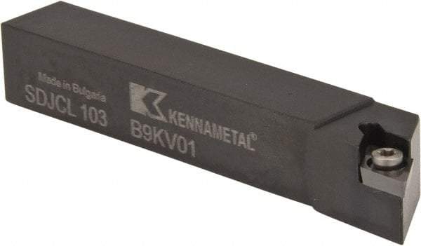 Kennametal - SDJC, Left Hand Cut, 3° Lead Angle, 5/8" Shank Height x 5/8" Shank Width, Neutral Rake Indexable Turning Toolholder - 4" OAL, DC..32.5. Insert Compatibility, Series Screw-On - Eagle Tool & Supply