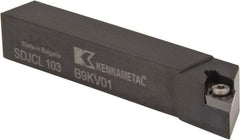 Kennametal - SDJC, Left Hand Cut, 3° Lead Angle, 5/8" Shank Height x 5/8" Shank Width, Neutral Rake Indexable Turning Toolholder - 4" OAL, DC..32.5. Insert Compatibility, Series Screw-On - Eagle Tool & Supply