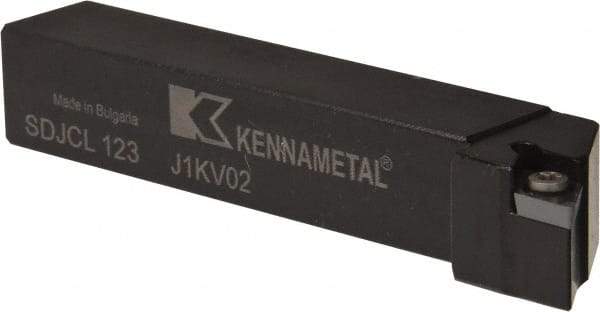 Kennametal - SDJC, Left Hand Cut, 3° Lead Angle, 3/4" Shank Height x 3/4" Shank Width, Neutral Rake Indexable Turning Toolholder - 4-1/2" OAL, DC..32.5. Insert Compatibility, Series Screw-On - Eagle Tool & Supply