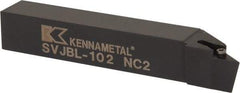 Kennametal - SVJB, Left Hand Cut, 3° Lead Angle, 5/8" Shank Height x 5/8" Shank Width, Neutral Rake Indexable Turning Toolholder - 4" OAL, VB..22. Insert Compatibility, Series Screw-On - Eagle Tool & Supply