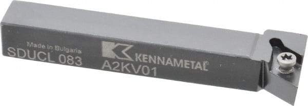 Kennametal - SDUC, Left Hand Cut, 3° Lead Angle, 1/2" Shank Height x 1/2" Shank Width, Neutral Rake Indexable Turning Toolholder - 3-1/2" OAL, DC..32.5. Insert Compatibility, Series Screw-On - Eagle Tool & Supply