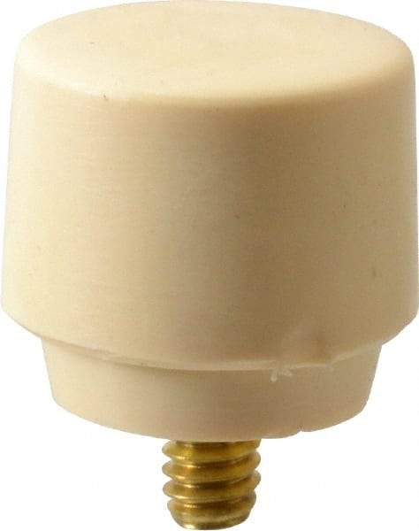 NUPLA - 1" Face Diam, Grade Medium Hard, Cream Hammer Tip/Face - Brass - Eagle Tool & Supply