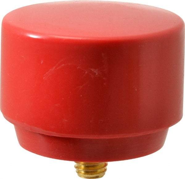 NUPLA - 1-1/2" Face Diam, Grade Medium, Red Hammer Tip/Face - Brass - Eagle Tool & Supply