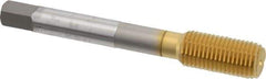 OSG - 7/16-20 UNF H5 Thread Limit Modified Bottoming Thread Forming Tap - Cobalt, TiN Finish, 3-5/32" OAL, 1-7/16" Thread Length, Right Hand Thread, Series HY-PRO NRT - Eagle Tool & Supply