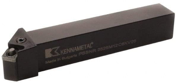 Kennametal - PSSN, Left Hand Cut, 45° Lead Angle, 25mm Shank Height x 25mm Shank Width, Negative Rake Indexable Turning Toolholder - 150mm OAL, SN..1204.. Insert Compatibility, Series Kenlever - Eagle Tool & Supply