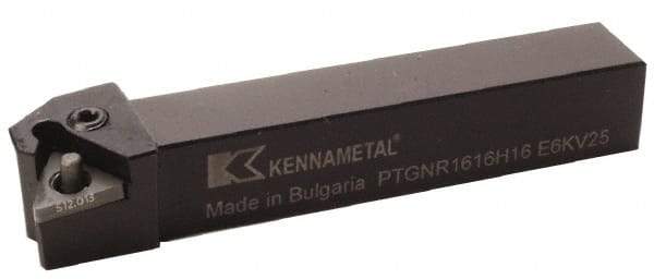 Kennametal - PTGN, Left Hand Cut, 0° Lead Angle, 20mm Shank Height x 20mm Shank Width, Negative Rake Indexable Turning Toolholder - 125mm OAL, TN..1604.. Insert Compatibility, Series Kenlever - Eagle Tool & Supply