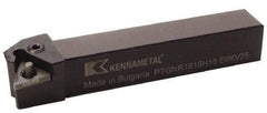 Kennametal - PTGN, Left Hand Cut, 0° Lead Angle, 20mm Shank Height x 20mm Shank Width, Negative Rake Indexable Turning Toolholder - 125mm OAL, TN..1604.. Insert Compatibility, Series Kenlever - Eagle Tool & Supply