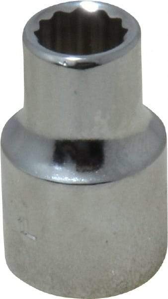 Proto - 3/8" Drive, Standard Hand Socket - 12 Points, 1-3/32" OAL, Chrome Finish - Eagle Tool & Supply