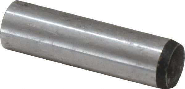 Value Collection - 12mm Diam x 45mm Pin Length Alloy Steel Standard Dowel Pin - C 58-62 Hardness, 53,400 Lb Breaking Strength, 1 Rounded End - Eagle Tool & Supply