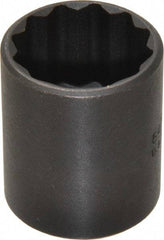 Proto - 1", 1/2" Drive, Standard Hand Socket - 12 Points, 1-9/16" OAL, Alloy Steel, Black Finish - Eagle Tool & Supply