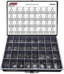 Value Collection - 640 Piece, 1/4 to 2-1/8", SpRing Assortment Steel, Snap Internal Retaining Ring Assortment - Includes Compartmented Case - Eagle Tool & Supply