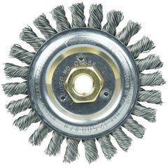‎Roughneck Jr. 5″ Filler Pass Weld Cleaning Brush, .023″ Steel Wire Fill, 5/8″-11 UNC Nut - Eagle Tool & Supply