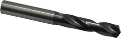 Guhring - 3/8" 140° Spiral Flute Solid Carbide Screw Machine Drill Bit - FIREX Finish, Right Hand Cut, 47mm Flute Length, 89mm OAL, SU Point, Straight Shank, Through Coolant - Eagle Tool & Supply