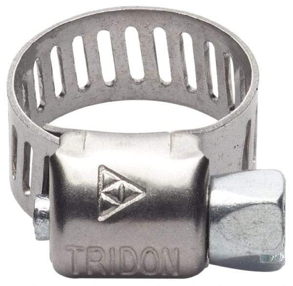 IDEAL TRIDON - SAE Size 188, 2-1/16 to 12-1/4" Diam, Stainless Steel Worm Drive Clamp - 1/2" Wide, Material Grade 201/305, Series 620 - Eagle Tool & Supply