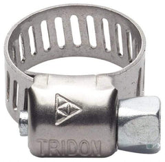 IDEAL TRIDON - SAE Size 128, 6-1/2 to 8-1/2" Diam, Stainless Steel Worm Drive Clamp - 1/2" Wide, Material Grade 201, Series 611 - Eagle Tool & Supply