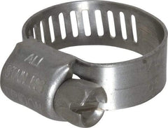 IDEAL TRIDON - SAE Size 5, 5/16 to 11/16" Diam, Stainless Steel Miniature Worm Drive Clamp - 5/16" Wide, Material Grade 301, Series 350 - Eagle Tool & Supply