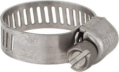 IDEAL TRIDON - SAE Size 6, 5/16 to 7/8" Diam, Stainless Steel Miniature Worm Drive Clamp - 5/16" Wide, Material Grade 301, Series 350 - Eagle Tool & Supply