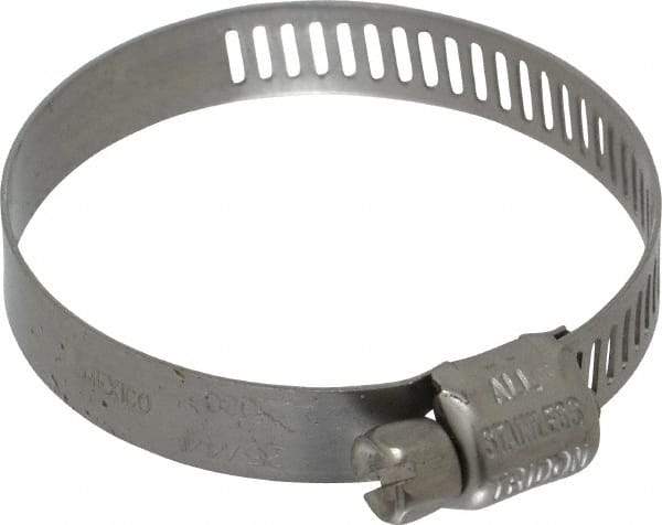 IDEAL TRIDON - SAE Size 20, 7/8 to 1-3/4" Diam, Stainless Steel Miniature Worm Drive Clamp - 5/16" Wide, Material Grade 301, Series 350 - Eagle Tool & Supply