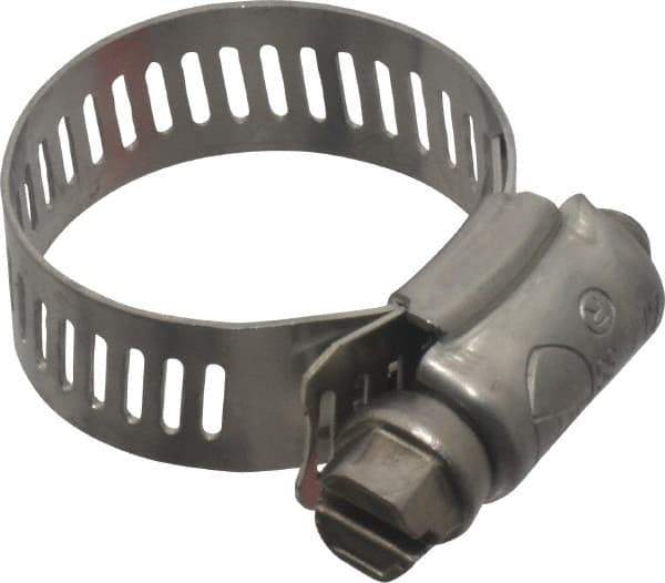 IDEAL TRIDON - SAE Size 12, 9/16 to 1-1/4" Diam, Stainless Steel Worm Drive Clamp - 1/2" Wide, Material Grade 201/305, Series 620 - Eagle Tool & Supply