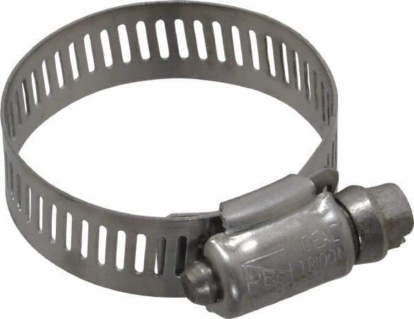 IDEAL TRIDON - SAE Size 20, 3/4 to 1-3/4" Diam, Stainless Steel Worm Drive Clamp - 1/2" Wide, Material Grade 201/305, Series 620 - Eagle Tool & Supply