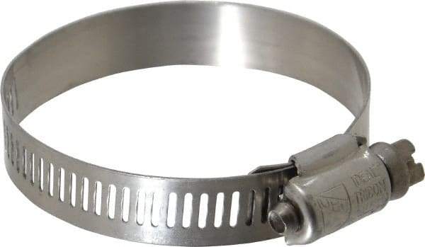 IDEAL TRIDON - SAE Size 32, 1-9/16 to 2-1/2" Diam, Stainless Steel Worm Drive Clamp - 1/2" Wide, Material Grade 201/305, Series 620 - Eagle Tool & Supply