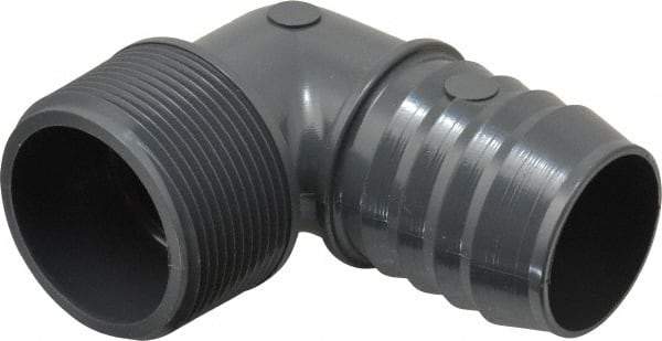 Value Collection - 1-1/2" Barb, 1-1/2 MIPT, Multiple Barbed Tube Elbow - PVC, Male - Eagle Tool & Supply