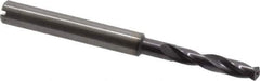 Guhring - 4.3mm 140° Spiral Flute Solid Carbide Screw Machine Drill Bit - FIREX Finish, Right Hand Cut, 24mm Flute Length, 66mm OAL, SU Point, Straight Shank, Through Coolant - Eagle Tool & Supply