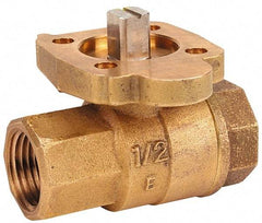 NIBCO - 1-1/2" Pipe, Full Port, Bronze Standard Ball Valve - 2 Piece, Inline - One Way Flow, FNPT x FNPT Ends, ISO Actuation Mount Handle, 600 WOG, 200 WSP - Eagle Tool & Supply