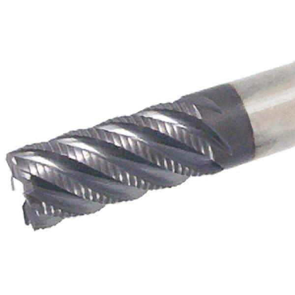 Iscar - 14mm Diam, Coarse Pitch, 30mm LOC, 4 Flute Solid Carbide 45° Corner Chamfer Roughing End Mill - TiAlN Finish, 83mm OAL, 14mm Shank Diam, Single End, 45° Helix - Eagle Tool & Supply