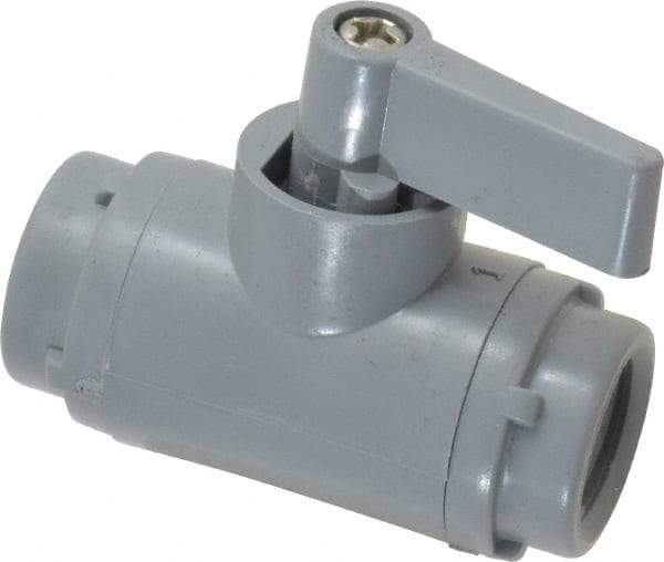 Specialty Mfr - 1/4" Pipe, PVC Standard Ball Valve - Inline - Two Way Flow, FNPT x FNPT Ends, Wedge Handle, 125 WOG - Eagle Tool & Supply