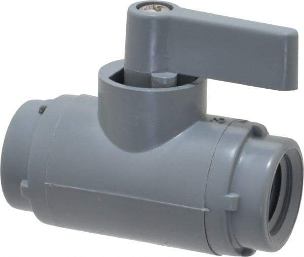 Specialty Mfr - 1/4" Pipe, PVC Standard Ball Valve - Inline - Two Way Flow, FNPT x FNPT Ends, Wedge Handle, 125 WOG - Eagle Tool & Supply