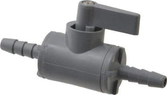 Specialty Mfr - 1/4" Pipe, PVC Standard Ball Valve - Inline - Two Way Flow, Barbed x Barbed Ends, Wedge Handle, 125 WOG - Eagle Tool & Supply