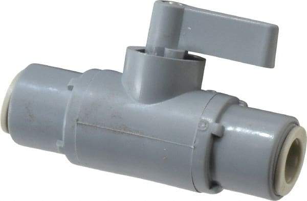 Specialty Mfr - 3/8" Pipe, PVC Standard Ball Valve - Inline - Two Way Flow, Push-to-Connect x Push-to-Connect Ends, Wedge Handle, 125 WOG - Eagle Tool & Supply