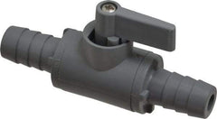 Specialty Mfr - 1/2" Pipe, PVC Standard Ball Valve - Inline - Two Way Flow, Barbed x Barbed Ends, Wedge Handle, 125 WOG - Eagle Tool & Supply