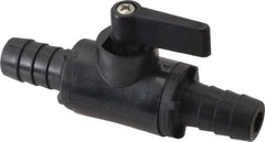 Specialty Mfr - 1/2" Pipe, Nylon Standard Ball Valve - Inline - Two Way Flow, Barbed x Barbed Ends, Wedge Handle, 125 WOG - Eagle Tool & Supply