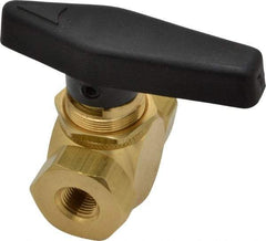 Specialty Mfr - 1/8" Pipe, Brass Standard Ball Valve - Inline - Two Way Flow, FNPT x FNPT Ends, Wedge Handle, 500 WOG - Eagle Tool & Supply