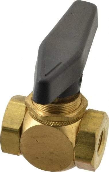 Specialty Mfr - 1/8" Pipe, Brass Standard Ball Valve - Inline - Two Way Flow, FNPT x FNPT Ends, Wedge Handle, 500 WOG - Eagle Tool & Supply