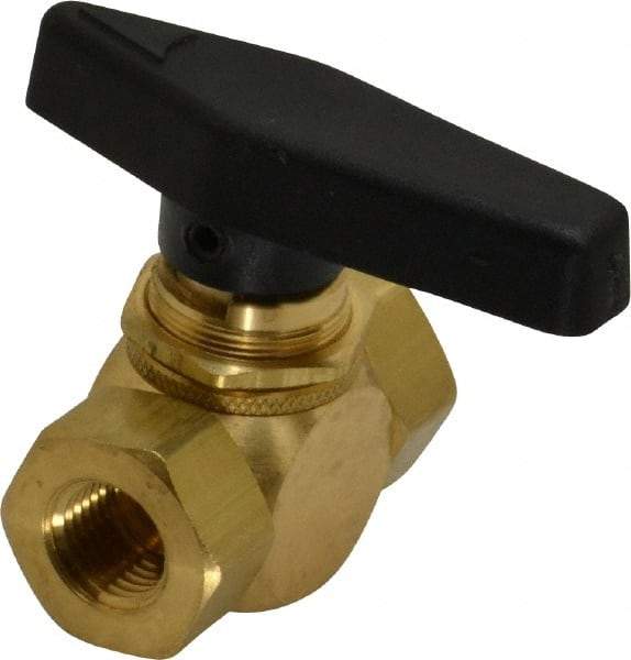 Specialty Mfr - 1/4" Pipe, Brass Standard Ball Valve - Inline - Two Way Flow, FNPT x FNPT Ends, Wedge Handle, 500 WOG - Eagle Tool & Supply