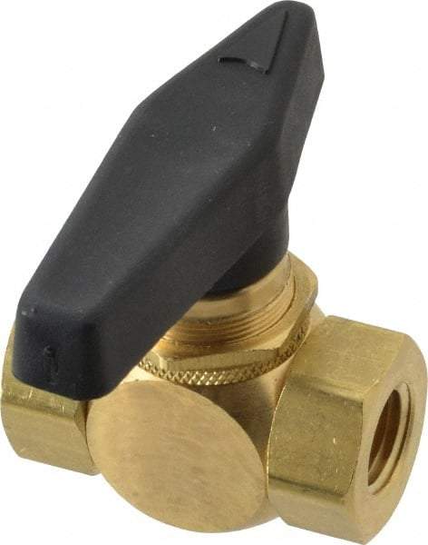 Specialty Mfr - 1/4" Pipe, Brass Standard Ball Valve - Inline - Two Way Flow, FNPT x FNPT Ends, Wedge Handle, 500 WOG - Eagle Tool & Supply