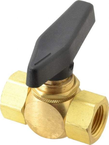 Specialty Mfr - 3/8" Pipe, Brass Standard Ball Valve - Inline - Two Way Flow, FNPT x FNPT Ends, Wedge Handle, 500 WOG - Eagle Tool & Supply