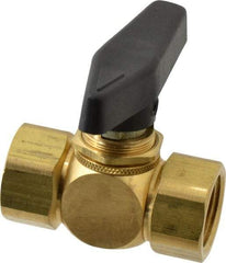 Specialty Mfr - 1/2" Pipe, Brass Standard Ball Valve - Inline - Two Way Flow, FNPT x FNPT Ends, Wedge Handle, 500 WOG - Eagle Tool & Supply