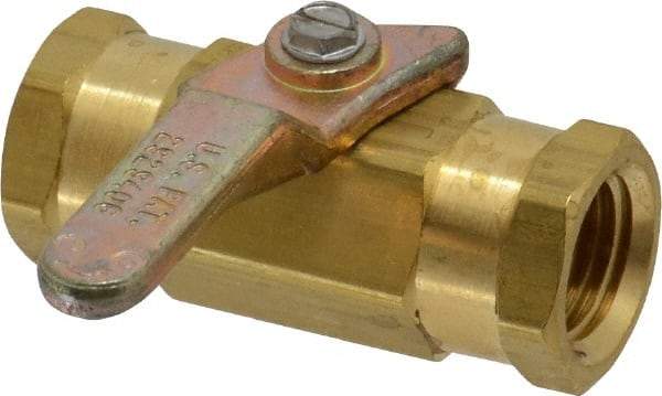 Specialty Mfr - 1/4" Pipe, Brass Standard Ball Valve - Inline - Two Way Flow, FNPT x FNPT Ends, Lever Handle, 500 WOG - Eagle Tool & Supply