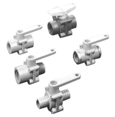 Specialty Mfr - 1" Pipe, PVC Standard Ball Valve - Inline - Two Way Flow, FNPT x FNPT Ends, Lever Handle, 125 WOG - Eagle Tool & Supply