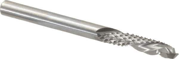 Onsrud - 1/4" Cut Diam, 1/4" Shank Diam, Cylinder Head Double Cut Burr - Carbide, Flat End, 1" LOC, 3" OAL - Eagle Tool & Supply