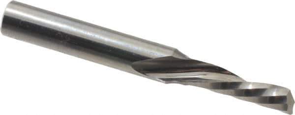 Onsrud - 3/16" Cutting Diam x 5/8" Length of Cut, 1 Flute, Downcut Spiral Router Bit - Uncoated, Right Hand Cut, Solid Carbide, 2" OAL x 1/4" Shank Diam, Single Edge, 21° Helix Angle - Eagle Tool & Supply